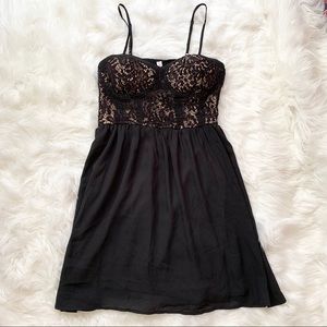 Xhilaration Layered, Lace Top Mid-Length Dress